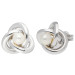 9ct White Gold Cultured Pearl Knot Stud Earrings