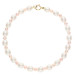 9ct Yellow Gold White & Peach Rice Pearl Bracelet