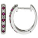 9ct White Gold 15mm Diamond & Ruby Hoop Earrings
