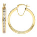 9ct Yellow Gold 31mm Cubic Zirconia Hoop Earrings