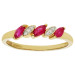 9ct Yellow Gold 0.30ct Ruby & 0.05ct Diamond Dress Ring