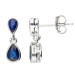 9ct White Gold Sapphire Double Pear Shape Drop Earrings