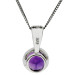 9ct White Gold 0.43ct Amethyst Pendant