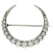 18ct White Gold Diamond Crescent Moon Brooch