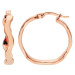 9ct Rose Gold 23mm Wavy Hoop Earrings