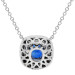 18ct White Gold Diamond & Sapphire Pendant Necklace