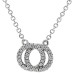 Sterling Silver Cubic Zirconia Interlocking Circles Necklace