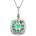 18ct White Gold Diamond & 1.15ct Emerald Pendant