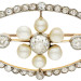Vintage Cultured Pearl & Diamond Brooch