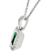 18ct White Gold Diamond & Emerald Pendant