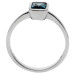 9ct White Gold London Blue Topaz Octagon Solitaire Ring