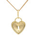  9ct Yellow Gold & Cubic Zirconia Heart Padlock Pendant