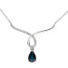 9ct White Gold Sapphire & Diamond Wishbone Fancy Necklace
