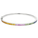 9ct White Gold & Rainbow Sapphire Hinged Bangle