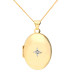 9ct Yellow Gold 2.10cm Diamond Accent Oval Locket
