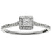 18ct White Gold Diamond Square Halo Engagement Ring