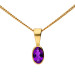 9ct Yellow Gold 0.15ct Amethyst Rub Over Solitaire Pendant