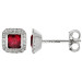 18ct White Gold Diamond & Ruby Earrings