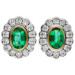 18ct White Gold Diamond & 0.77ct Emerald Earrings