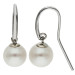 9ct White Gold Cultured River Pearl Hook Drop Earrings
