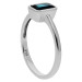 9ct White Gold London Blue Topaz Octagon Solitaire Ring