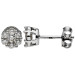9ct White Gold Diamond Flower Cluster Stud Earrings