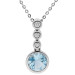 9ct White Gold Aquamarine & Diamond Drop Pendant Necklace