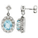 18ct White Gold Diamond & Aquamarine Earrings