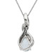 9ct White Gold Blue Topaz & Diamond Pear Shape Pendant