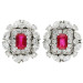18ct White Gold 3.00ct Diamond & 1.60ct Ruby Earrings