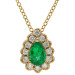 9ct Yellow Gold Diamond & Emerald Necklace