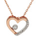 9ct Rose Gold Diamond Heart Pendant Necklace