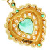 18ct Yellow Gold Diamond & Emerald Heart Pendant