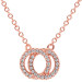 Sterling Silver & Rose Vermeil Cubic Zirconia Interlocking Circles Necklace