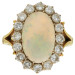 18ct Yellow Gold Diamond & Opal Ring
