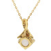 9ct Yellow Gold Morganite & Diamond Pendant