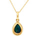 18ct Yellow Gold Sapphire & Diamond Pear Shape Pendant