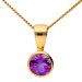 9ct Yellow Gold 0.45ct Amethyst Solitaire Rub-over Pendant
