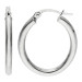 9ct White Gold Oval Hoop Earrings