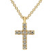 9ct Yellow Gold Diamond Cross Pendant Necklace