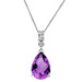 18ct White Gold Amethyst & Diamond Pear Shape Pendant 