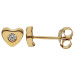 9ct Yellow Gold Heart CZ Stud Earrings