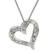 9ct White Gold & Diamond Heart Pendant