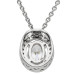 Sterling Silver Cubic Zirconia Oval Pendant Necklace
