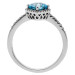 9ct White Gold Aquamarine & Diamond Halo Cluster Ring