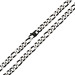 Men's Black Plated Stainless Steel 7mm Figaro Necklace Chain