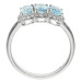 18ct White Gold Aquamarine & Diamond Triple Cluster Ring-M
