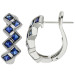 18ct White Gold Diamond & 1.07ct Sapphire Hoop Earrings
