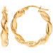 9ct Yellow Gold 21mm Twisted Chunky Hoop Earrings