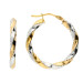 9ct Yellow & White Gold 22mm Twisted Creole Earrings